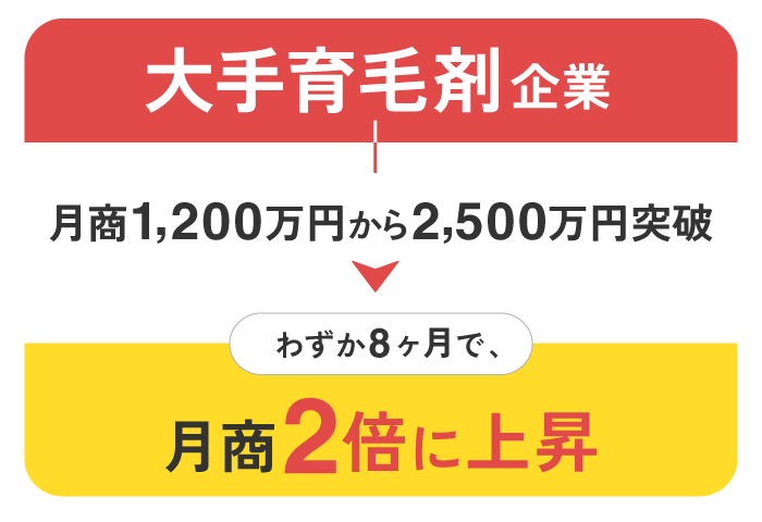 大手育毛剤：月商2倍